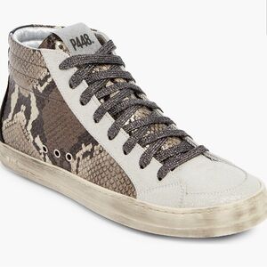 P448 Skate Snakeskin Print High-Top Sneakers Phyton Brown 7US